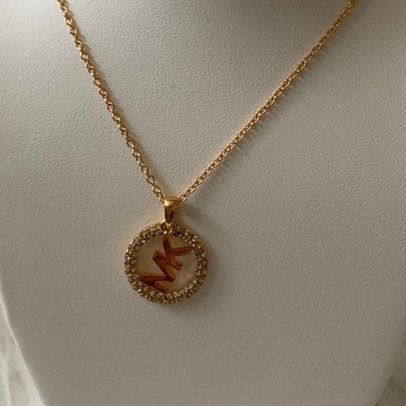 MICHAEL KORS Pave Signature Logo Pendant Necklace - Picture 3 of 4